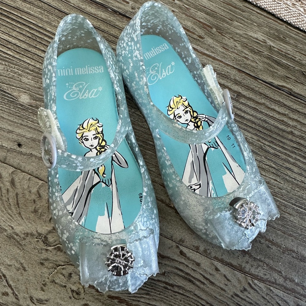 EUC Mini Melissa Frozen Elsa shoes - Girls Size 10